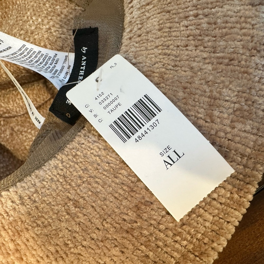 Anthropologie Velvet Floppy Soft Chenille Sun Hat Taupe‎ One Size Adjustable NWT - Picture 7 of 12